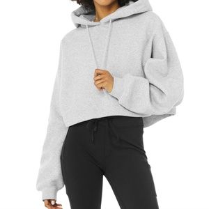 Alo Yoga Bae Hoodie, athletic heather grey, small